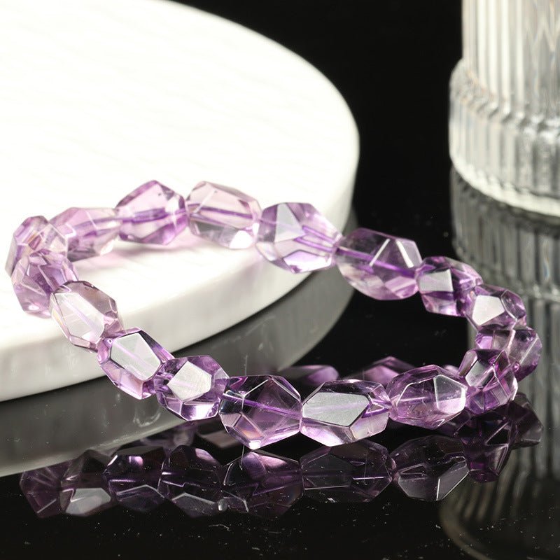 Tranquil Guardian Bolivian Amethyst Bracelet - Intuition &amp; Good Fortune - Staged shot of Amethyst bracelet 3
