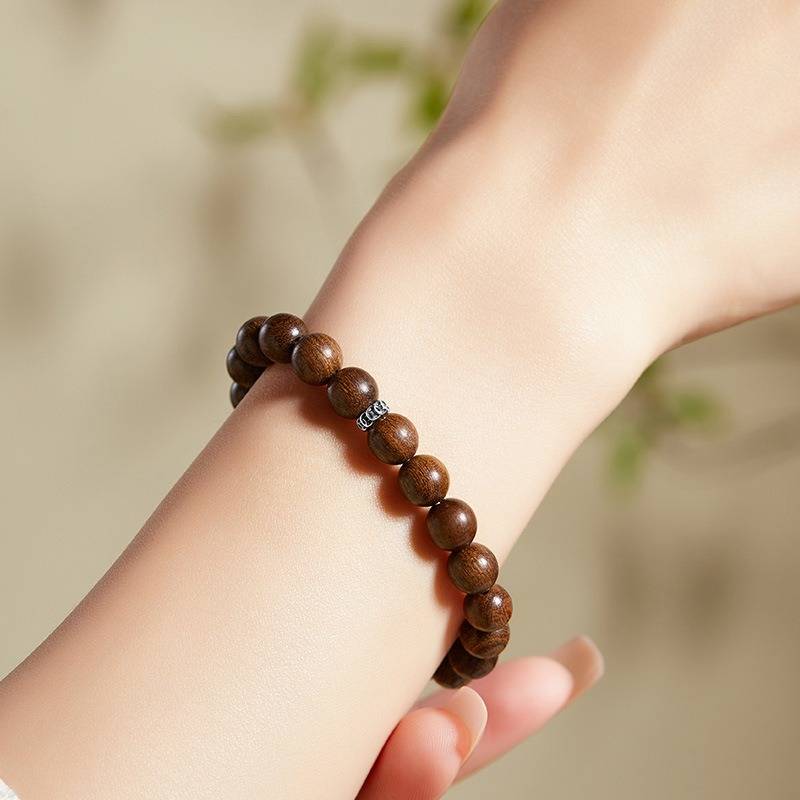 Wealth Attraction Sandalwood Bracelet - Calm • Clarity • Harmony - on wrist shot