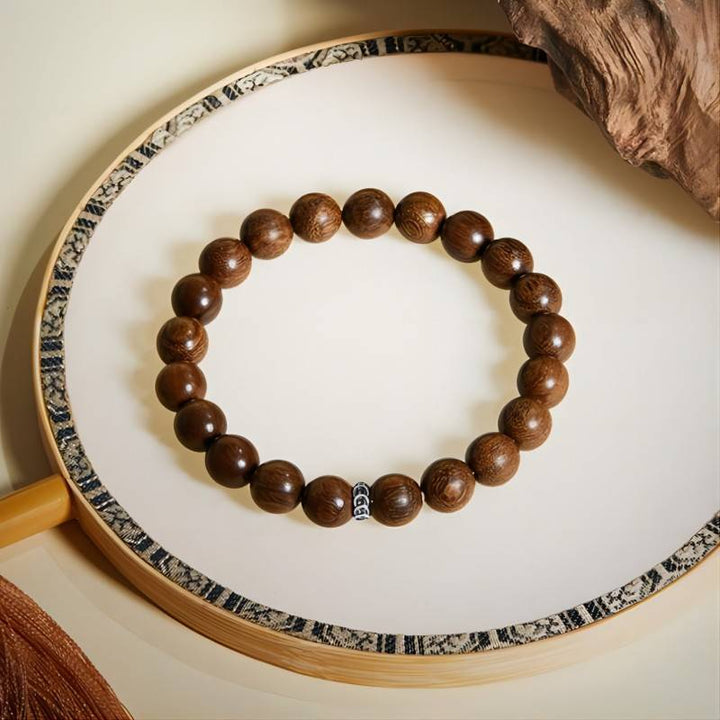 Wealth Attraction Sandalwood Bracelet - Calm • Clarity • Harmony - top view shot