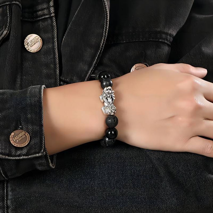 Wealth &amp; Fortune Pixiu Charm Bracelet - Protection, Luck &amp; Grounding - 