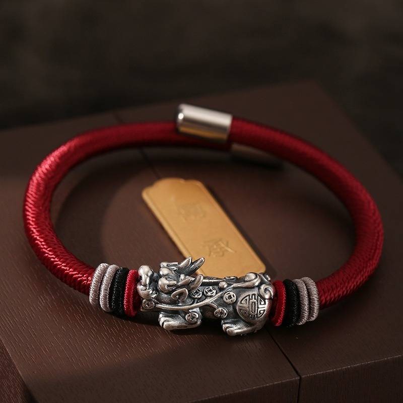 Wealth Guardian Pixiu Adjustable Bracelet - Fortune &amp; Security - Staged Shot