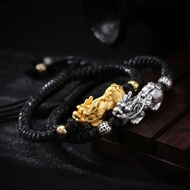 Wealth Guardian Pixiu Bracelet - Fortune & Security - golden and sliver color pixiu all in one
