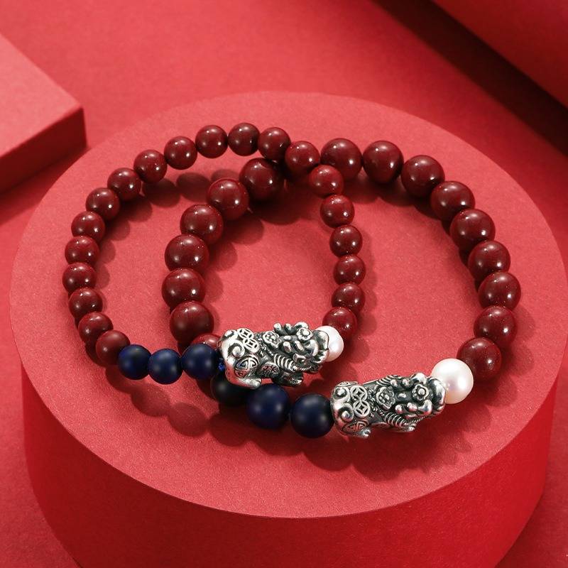 Wealth Guardian Pixiu Couple Bracelet - Protection • Vitality • Authority - top view shot of two styles