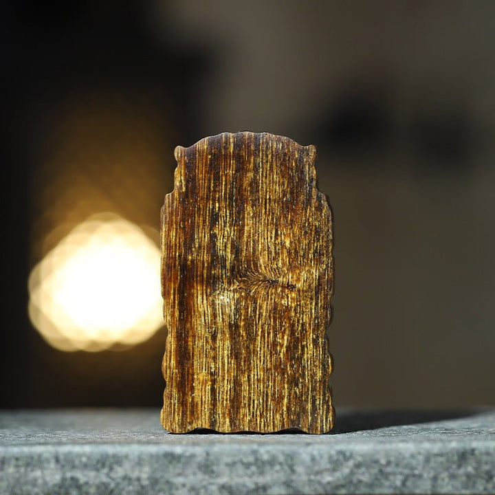 Wealth Guardian Winged Pixiu Pendant - Protection &amp; Celestial Blessing - back view of the agarwood pendant