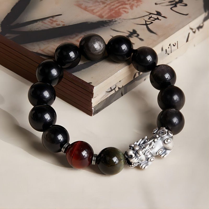Wealth & Protection Pixiu Charm Bracelet - Grounding, Safety & Success - 