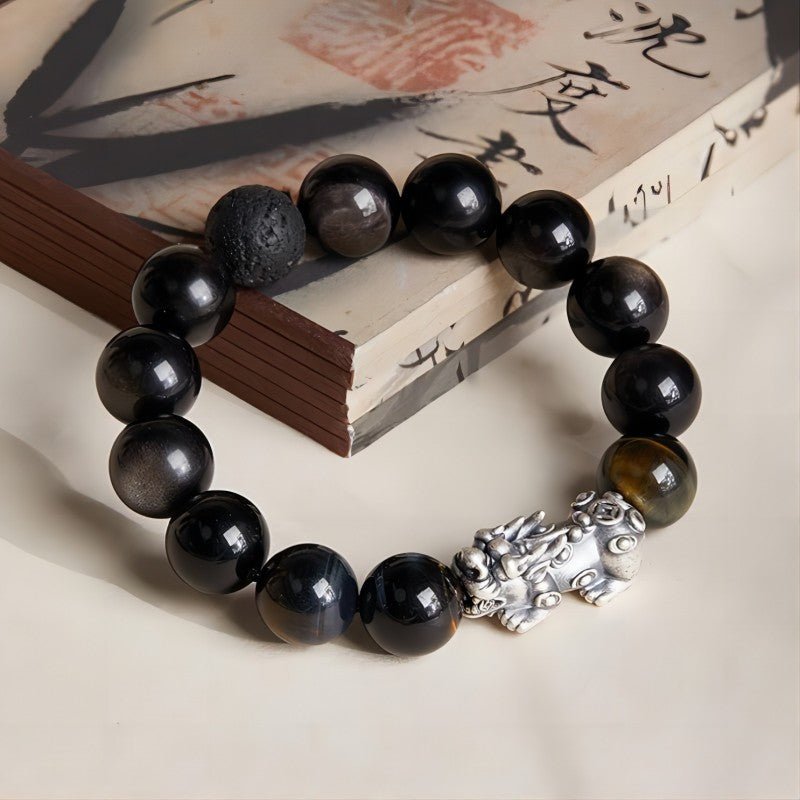 Wealth & Protection Pixiu Charm Bracelet - Grounding, Safety & Success - 
