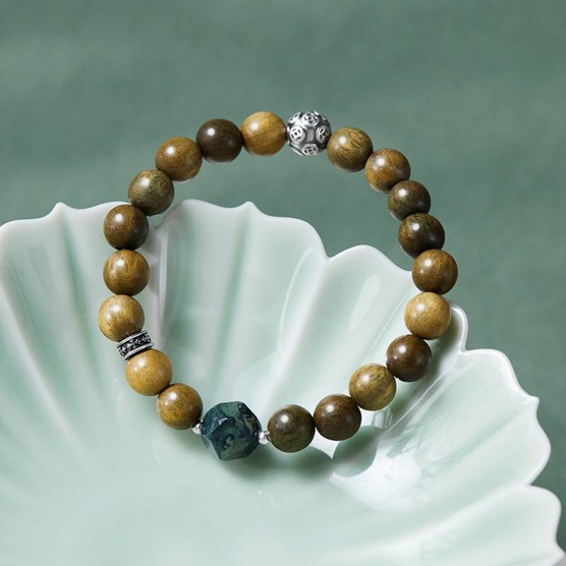 Wealth Wave Sandalwood Bracelet - Prosperity • Focus • Harmony - top view shot