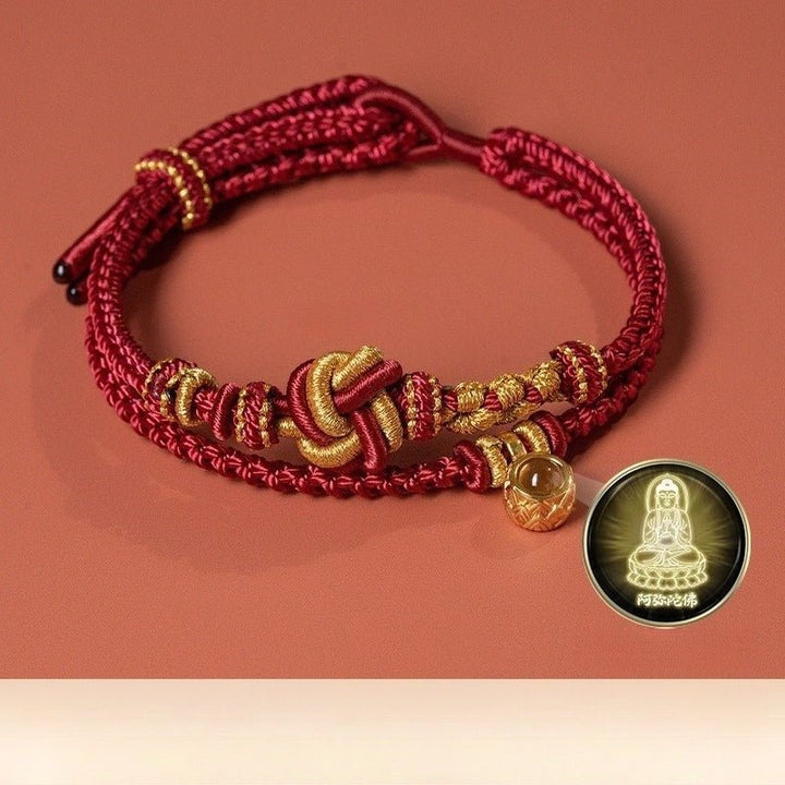 Zodiac Guardian Buddha Projection Bracelet - Good Fortune &amp; Smooth Journey - Dog&amp;Pig