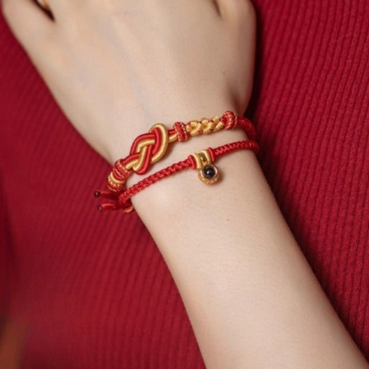 Zodiac Guardian Buddha Projection Bracelet - Good Fortune &amp; Smooth Journey - wearing diagram