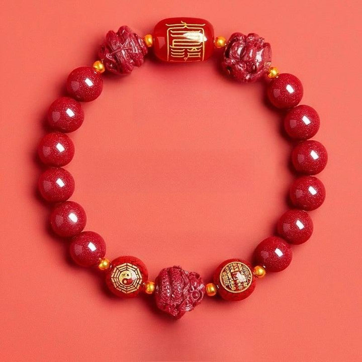 Zodiac Guardian Taoist Talisman Bracelet - Harmony • Balance • Prosperity - Rooster(8mm)