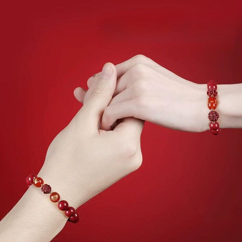 Zodiac Harmony Guardian Beads Cinnabar Bracelet - Wealth • Health • Peace - on-wrist